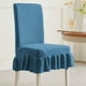 thumbnail image 5 of Fundas elásticas para sillas en azul, beige y gris | Fundas elásticas de fibra de poliéster para sillas con respaldo de 45 a 58 cm | Fundas protectoras y decorativas para sillas, para casa, comedor,, 5 of 6