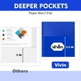 thumbnail image 4 of czcpp-10-Pack Sturdy Blue Plastic Folders with Pockets, Fits 8.5 x 11 Inch Letter Size Paper, 2 Pocket Folders with Prongs, for Office, School and Home, 4 of 4