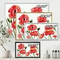 thumbnail image 4 of Designart 'Ancient Red Poppies I' Traditional Framed Canvas Wall Art Print, 4 of 5