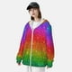 thumbnail image 3 of Balery Rainbow Glitter Sudadera ligera de manga larga con capucha y protección solar UPF 50+ para hombre y mujer, ideal para pesca y running-3X-Large, 3 of 7