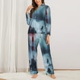 thumbnail image 3 of Bingfone Womens Pajama Sets Lighthouse In A Stormy Sea Print,Long Sleeve Loungewear Pajamas Set-Small, 3 of 9
