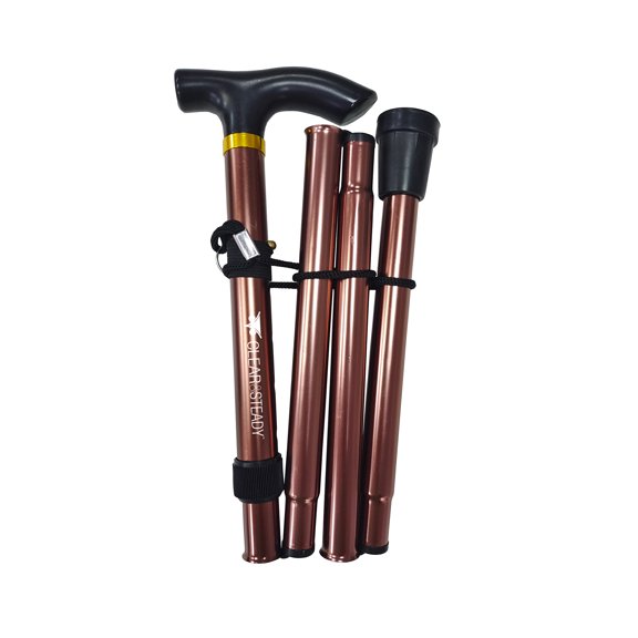 CLEAR&STEADY Walking Cane, Lightweight, Foldable-Bronze