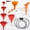 8pcs Mixed Color, variant on Plastic Oil Funnel 145mm with Bent Handle, Filtered Bent Handle Oil Funnel for Tractors, Diesel Engines, Generators, Motorcycles and Cars Refueling