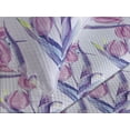 thumbnail image 3 of Ambesonne Dreamy Floral Quilted Coverlet 3 Pcs, Leafy Tulip Pattern, Queen Size, Pale Fuchsia Indigo, 3 of 4