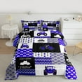 thumbnail image 2 of Manfei Construction Tractor Full Size Comforter Sets,Equipment Trucks Bedding Comforter Set,Purple White Gray Black Bedding Sets For Boys Kids,Breathable Home Decor Reversible,3-Piece, 2 of 8