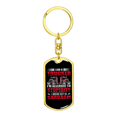 thumbnail image 4 of Trucker Allergic To Stupidity Swivel Trucker Keychain Dog Tag Stainless Steel or 18k Gold, 4 of 10