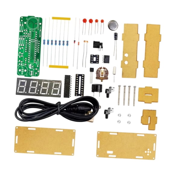 HILABEE DIY Digital Clock Kit DIY Alarm Clock Soldering Practice Kit for Home Diyers Green