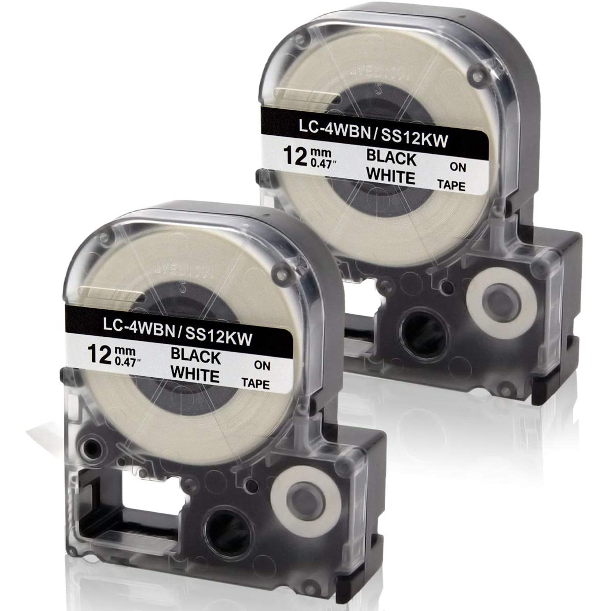 10 Pack 12mm Black On White Label Tape - Compatible With Epson LW, King Jim, K-Sun Label Makers 2 thumbnail image