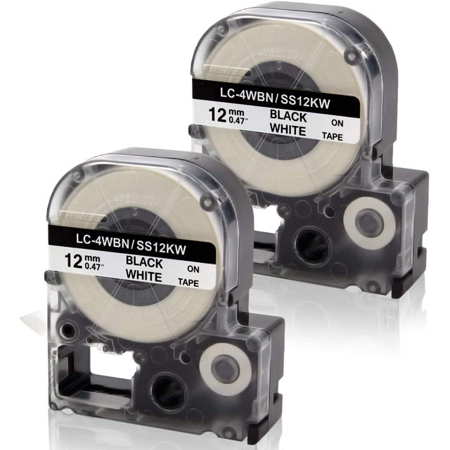 Compatible Label Tape Replacement for LC-4WBN9 LK-4WBN Work for Epson LabelWorks LW-300 LW-400 LW-500 LW-600P LW-700