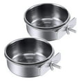 thumbnail image 1 of Paquete de 2 vasos para comedero de pájaros, soporte para abrazadera para cuenco de comida para loros, taza para gallinero, cuenco de agua para jaula de pájaros para periquitos grises, 1 of 5