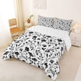 thumbnail image 2 of Erosebridal Vintage Flower Queen Comforter Set for Women, Black White Bedding Comforter Set, Reversible, 3pcs, 2 of 6