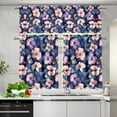 thumbnail image 5 of Colorful Hibiscu Kitchen Curtains Window Curtains Valance and Tier Set Modern Rod Pocket Short Tier Curtain for Bathroom Small Cafe Curtains for Decor Kitchen Window Curtains Over Sink, 5 of 5
