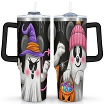 Halloween Insulated Tumblers Happy Halloween Pumpkin Travel Coffee Mugs with Straw,Thermal with Lids for Hot and Cold Drinks for Daughter Son 40 oz Boo Cup