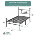 thumbnail image 2 of Woozuro Twin Size Bed Frame with Headboard/Footboard, 14 Inch Metal Platform Bed Frame, Easy Assembly, 2 of 7