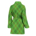 thumbnail image 2 of Green And Red Plaid Pattern Women Bathrobe One Size Univeral Fits, Checkered Caro Plaid Tartan Fashion Lightweight Plush Fleece Long Robe For Women, 2 of 3