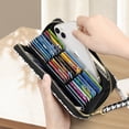 thumbnail image 5 of Fintie Credit Card Holder, 30 Slots Leather Wallet, Large Capacity RFID Wallet, Zip Wallet Phone Holder Clutch Travel Purse with Wristlet Strap, Hold All Cards, Cash, Phone, etc. Houndstooth Black, 5 of 8