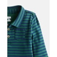 thumbnail image 2 of Wonder Nation Baby Boys' Striped Cotton Polo Bodysuit with Long Sleeves, Sizes 0M-24M, 2 of 3