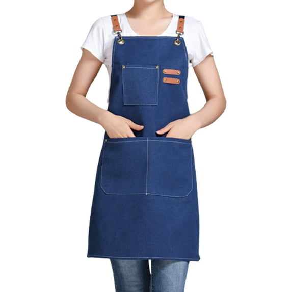 Reheyre Breathable Cotton Apron with Pocket - Reinforced Stitching - Cooking Bib - for Home