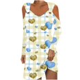 thumbnail image 2 of DecSea Women's Spaghetti Strap Maxi Dress V Neck Cold Shoulder Side Slit Long Dresses, 2 of 5