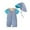 Blue, variant on Toddler Boys Rash Guard Set – Color-Block Short-Sleeve One-Piece & Adjustable Brim Hat, UPF 50+ Sun Protection for Beach Pool Summer Water Play,3-6 Months
