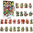 thumbnail image 3 of 2024 Festival Vacation Advent Calendar 24 Day Christmas Calendar Pendant With Santa Hats 2D Xmas Tree Ornaments For Christmas Party, 3 of 9