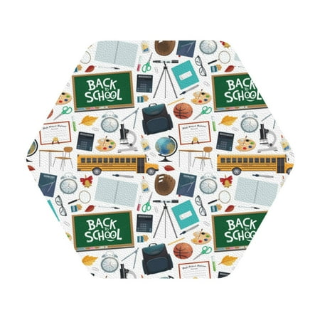 

Cauagu Back To School A for Round Coaster Drink Coasters Set of 4 Leather Bar Beer Beverage Cup Mat for Drinks for Tabletop Protection & Coffee Table Decor