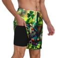 thumbnail image 2 of Goofa St. Patrick's Day USA Flag Print Men's Swim Trunks Board Shorts Quick Dry Mens Swimming Trunks with Compression Liner,Breathable Fit Hawaii Beach Shorts-X-Large, 2 of 6
