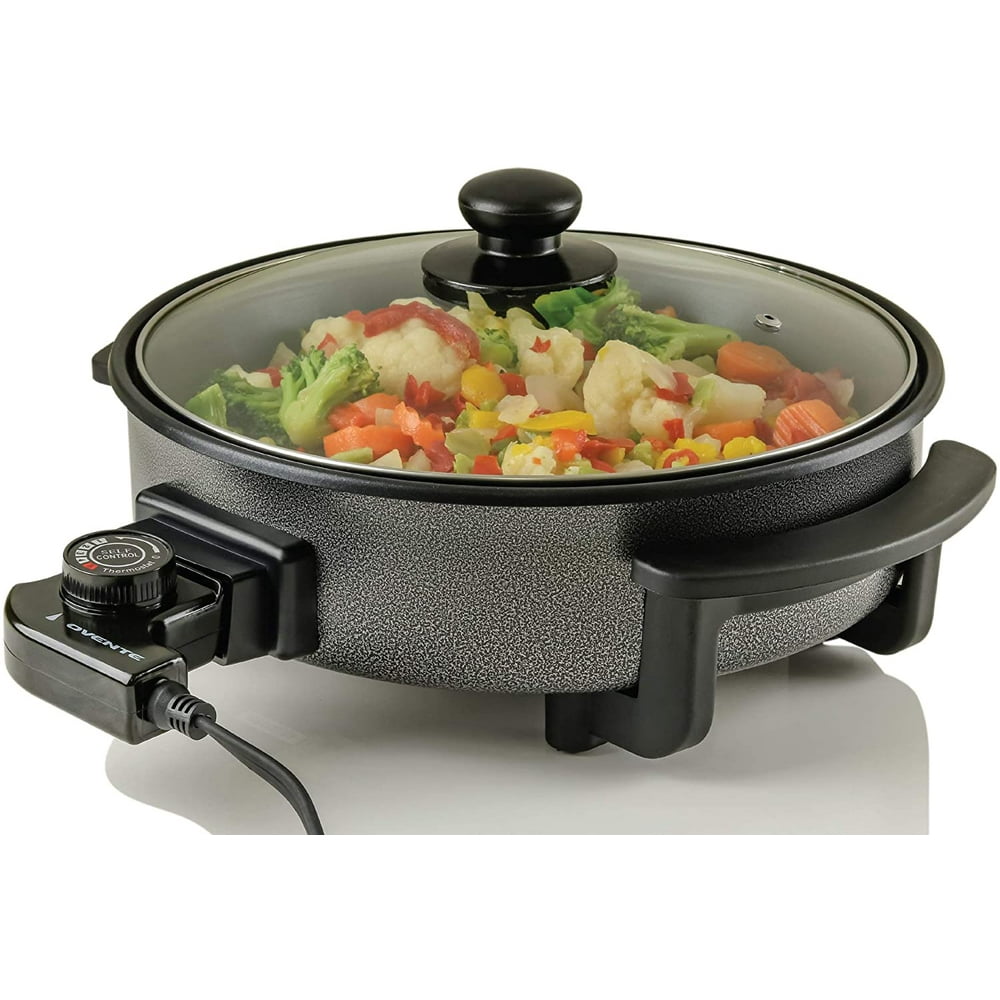Ovente 12 Inch Electric Kitchen Skillet with Nonstick Aluminum Coated