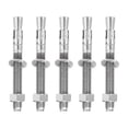 thumbnail image 1 of Uxcell 5 Pcs Ancrages en Coin, 5/8 Pouces x 6 Pouces Ancrages en Acier Inoxydable pour Béton, Fixation Standard Robuste pour Support Mural en Ciment (Inclut Rondelles Écrous, Ton Argent), 1 of 6