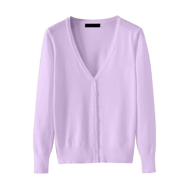 Women's Lightweight V Neck Cardigan Sweater (Available In Plus Size)