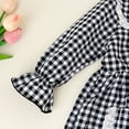 thumbnail image 6 of IVEYRTF Girls A Line Dress Long Sleeve Round Neck White Checkered Comfortable Soft Breathable Fabric Stylish Everyday Wear for Daily Travel Home Holiday Birthday Party Outfits(Black,5 Years), 6 of 7