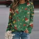 thumbnail image 3 of Chándales navideños con estampado 3d para mujer, sudaderas informales a la moda con cuello redondo, camisetas de manga larga para mujer, jersey de gran tamaño, 3 of 4