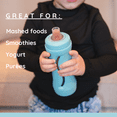 thumbnail image 4 of Subo Baby Food Bottle | No Mess Baby Toddler Self Feeder | Squeeze Free Design for Purees, Smoothies, Yogurt, Oatmeal, or Thickened Liquids | Reusable Silicone Washable Cup (Aqua), 4 of 9