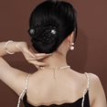 thumbnail image 2 of Sunjoy Tech Women Hair Bun Maker Flower Fishtail Rhinestone Feather Hair Curler Deft Bun Twister Long Hair Accessories, 2 of 5
