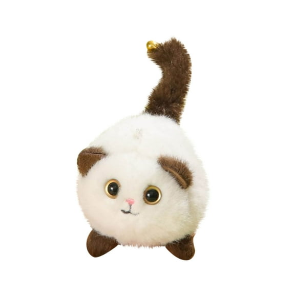 HKEJIAOI 5.5Inch Pull String Wagging Tail Plush Toy with Squeaker Backpack Clip Stuffed Animal Keychain, Interactive Dog Doll for Kids Gift