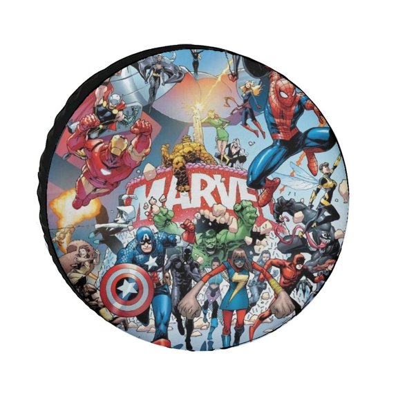 Superhero Spiderman Waterproof Oxford Tire Covers, Spare Wheel Automotive Weatherproof Dustproof Protectors Fit for CRV SUV Trailer Truck Campers Motorhome 24inch