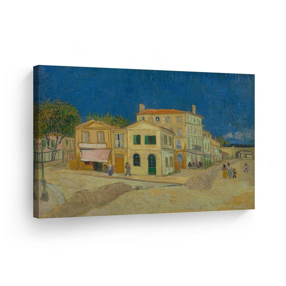 Smile Art Design Vincent Van Gogh The Yellow House, 1888 Canvas Wall Art Print Artwork Made in the USA - 30x40