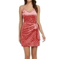 thumbnail image 6 of WRKEKC Floral Dress for Women Polka Dot V Neck Spaghetti Strap Side Tie Wrap Mini Versatile Casual Wear Soft, 6 of 7