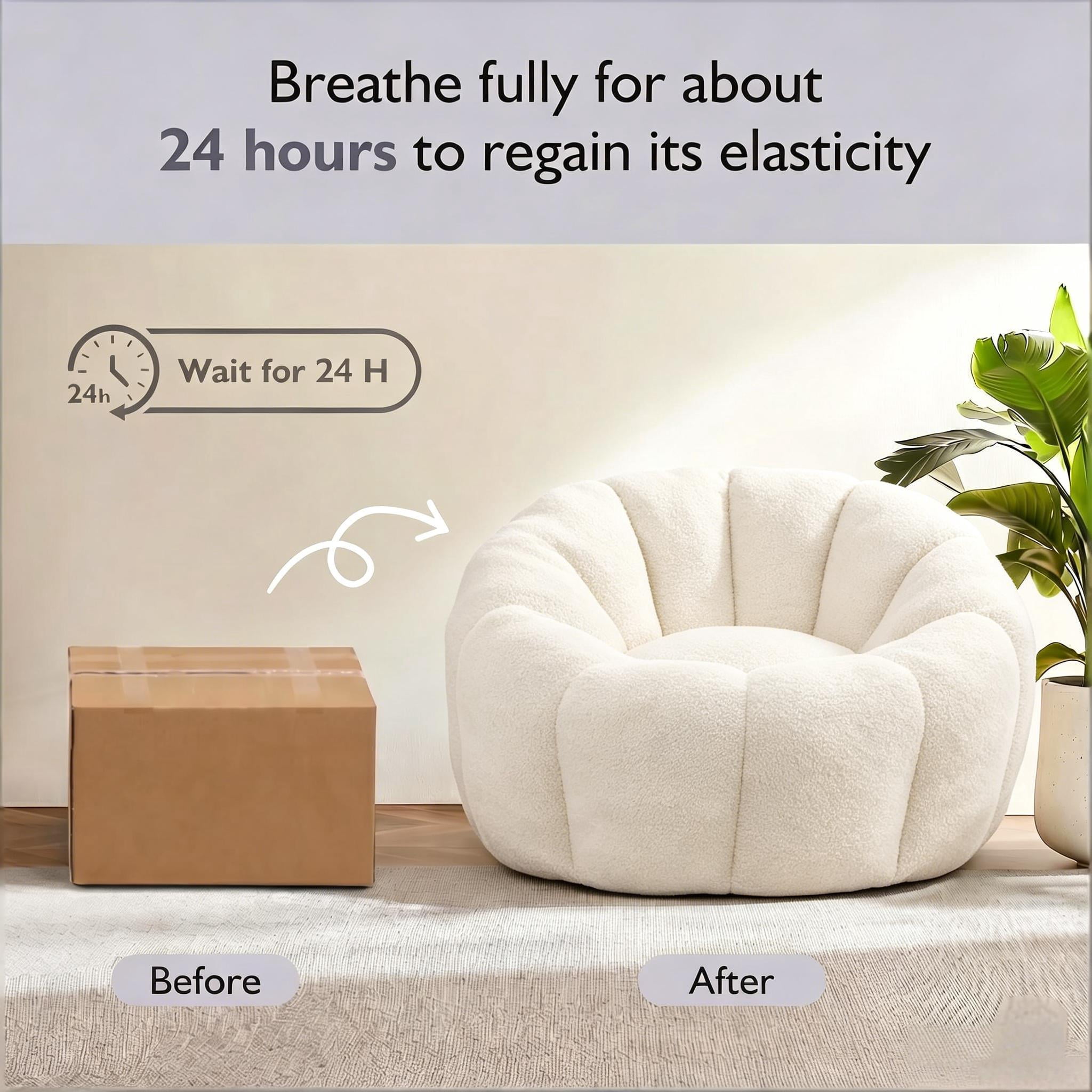 Howcool Bean Bag Sofa Chair with Armrests for Adults, High-Density Foam Lazy Sofa for Living Room Bedroom Reading