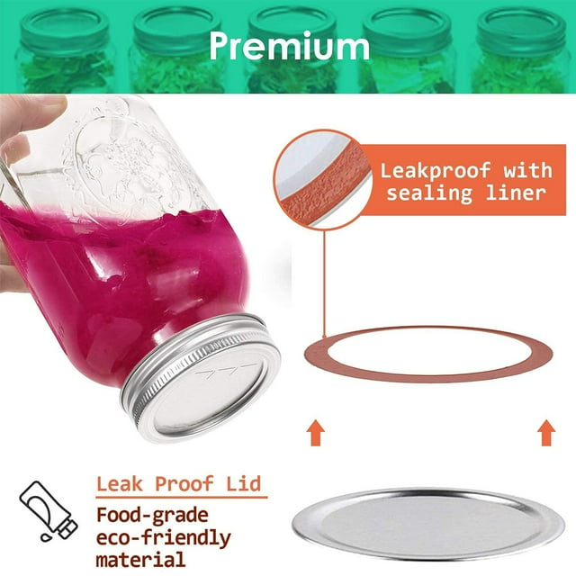 Canning Lids Metal Sealing Jar Lid; Sealing Jar Lids Replacement Split-Type Can Caps, Wide Mouth, 86mm, 100pcs