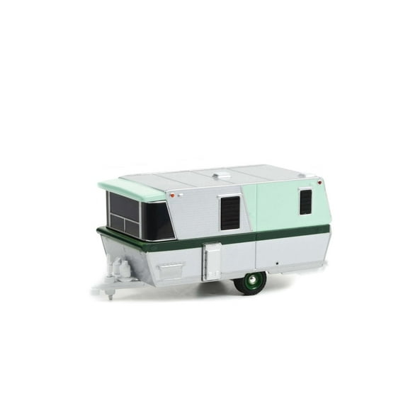 1962 Holiday House Travel Trailer, Silver - Greenlight 34120A/48 - 1/64 scale Diecast Model Toy Car