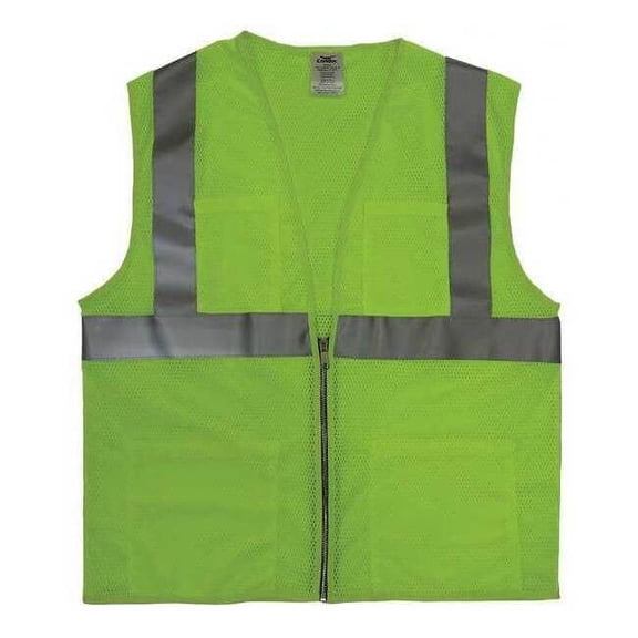 Condor 4XL Class 2 Cool Dry High Visibility Vest, Lime 4GJP6