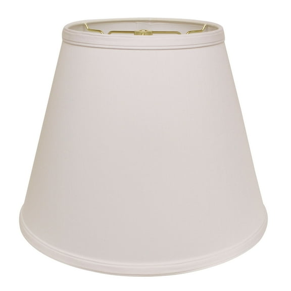 Maykoosh Suburban Sophistication Deep Empire Hardback No Slub Lampshade with Washer Fitter, White Natural Fabric Lampshade for Table Lamps, 9" Top x 16" Bottom x 12" Height