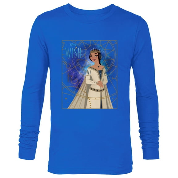 Disney Wish Queen Amaya of Rosas Storybook Art - Long Sleeve T-Shirt for Men - Customized-Navy