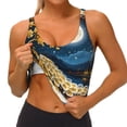 thumbnail image 3 of Daiia Moonlit Golden Tree Peacock Printed Women's Sports Bra, Breathable Activewear Bra with U-Back Design and Removable Pads, Comfortable and Supportive for Yoga, Workout-X-Large, 3 of 8