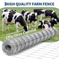 thumbnail image 3 of Memoryfield 5 ft x 328 ft Farm Fence, 12 Gauge Galvanized Livestock Wire Fencing, Cattle Fence for Goat, Deer & Livestock Protection, 3 of 10