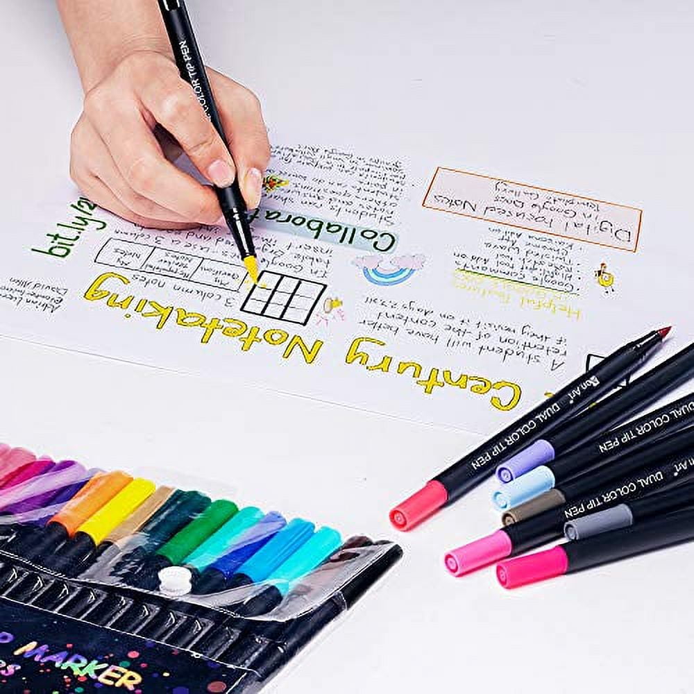 Yisan Dual Tip Brush Marker Pens,36 Colors Drawing Pens,Art Pens Fine Point Colored Journal Pens for Artists,70771