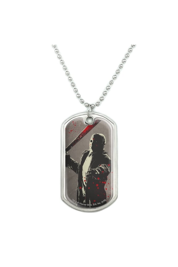 Friday the 13th Jason Character Military Dog Tag Pendant Necklace with Chain