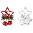 thumbnail image 1 of Colgante de campanas de Navidad, colgante de estrella para árbol de Navidad, decoración de armario (rojo + blanco, 2 uds.), 1 of 5