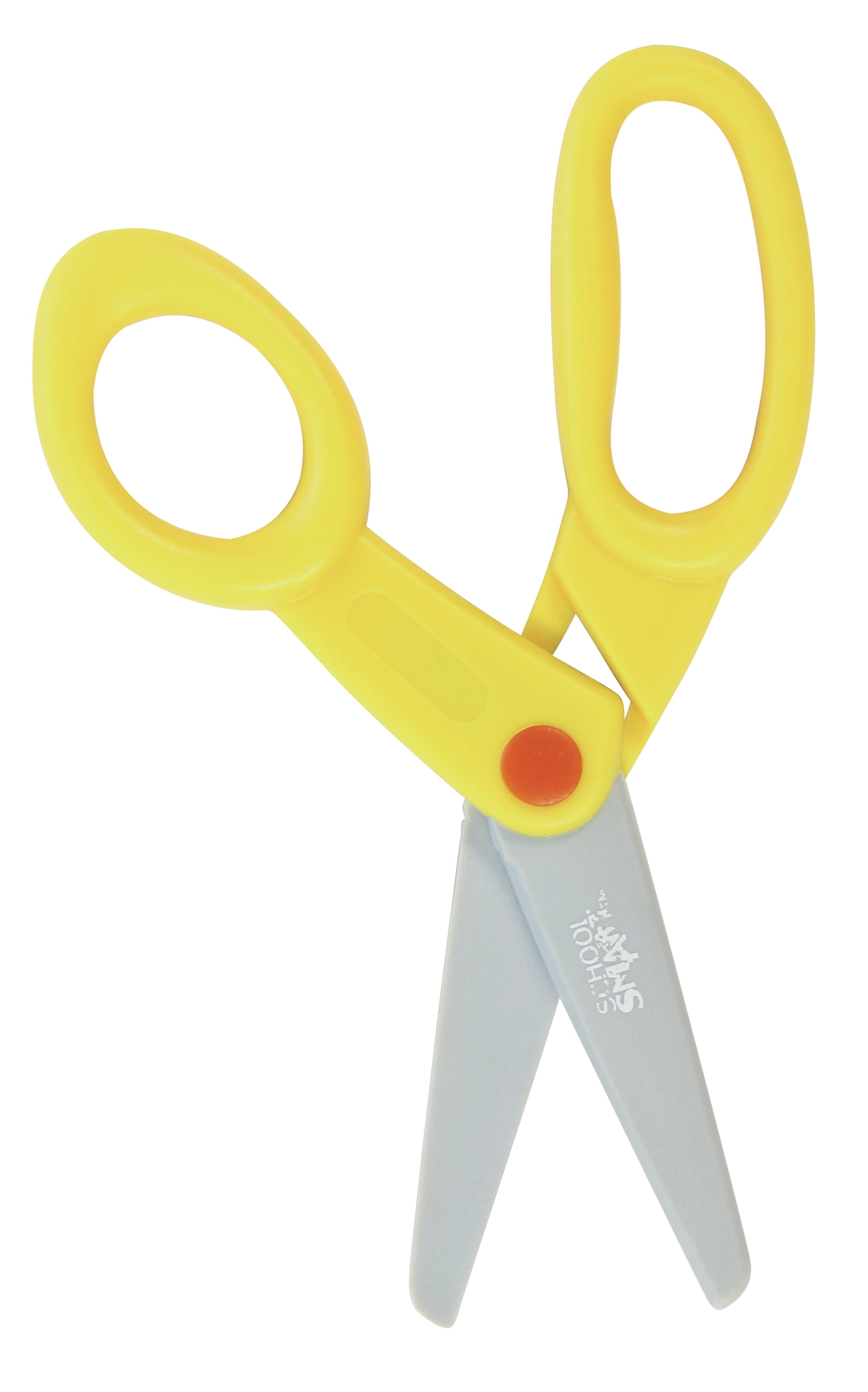 School Smart Training Scissors, V-Shaped Blunt Tip, 5 Inches, Yellow